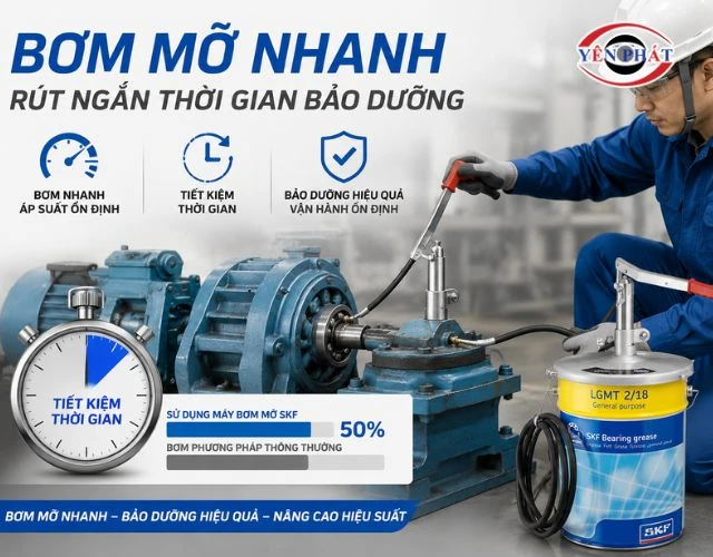 SKF LAGG 18M có khả năng bơm mỡ nhanh, chuẩn, rút ngắn thời gian bảo dưỡng