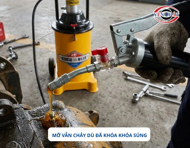 Khắc phục sự cố mỡ vẫn chảy dù đã khóa súng, chốt an toàn trên súng bơm
