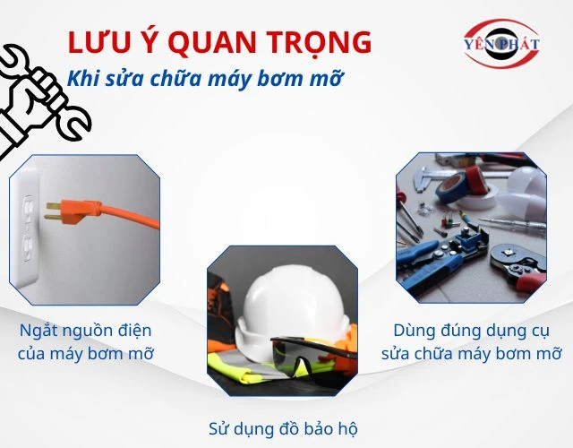Cần lưu ý gì khi sửa chữa máy bơm mỡ