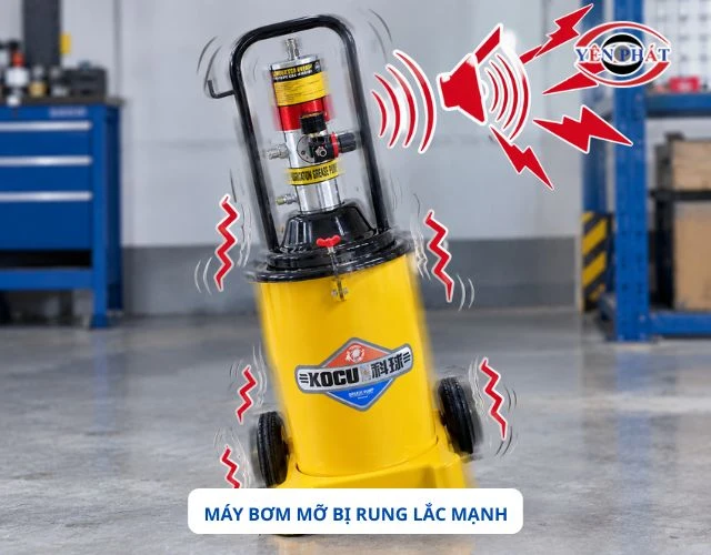 Sửa chữa máy bơm mỡ bị rung lắc mạnh, ồn to
