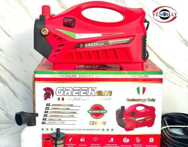 Máy rửa xe chỉnh áp giá rẻ Greekman 3200W