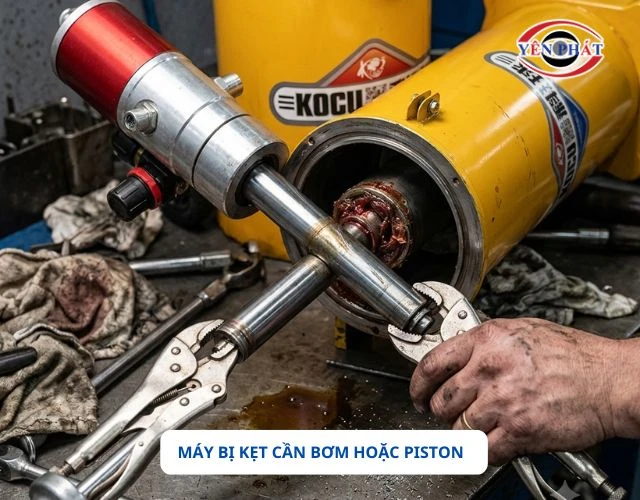 Máy bị kẹt cần bơm hoặc piston bên trong