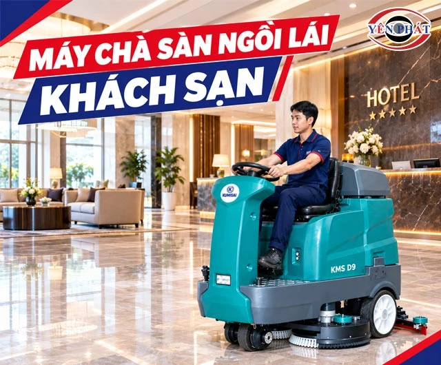 máy chà sàn ngồi lái khách sạn