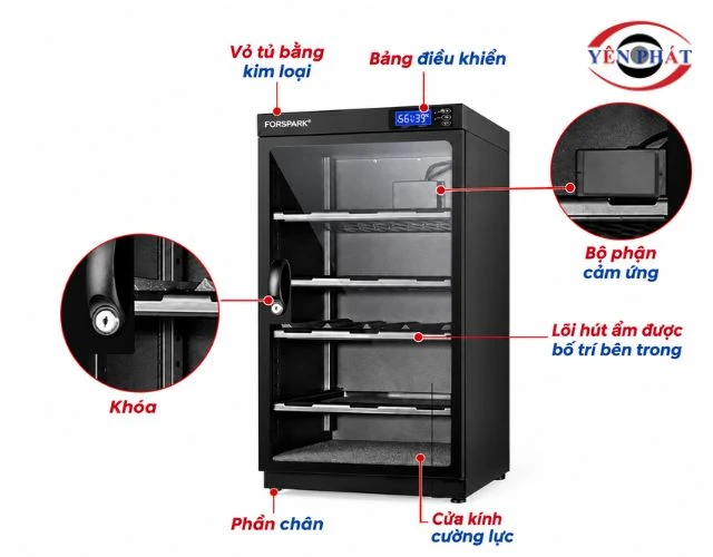 Cấu tạo chi tiết của tủ khử ẩm