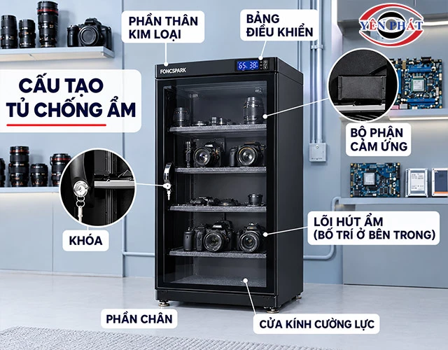 Cấu tạo tủ chống ẩm tiêu chuẩn