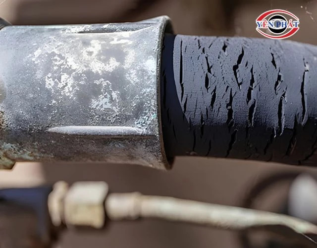 Dây dẫn mỡ của máy bị nứt, hỏng