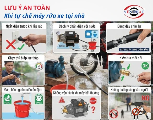 Lưu ý gì khi tự chế máy rửa xe tại nhà