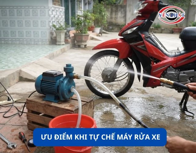 Tự chế máy rửa xe có nhiều ưu điểm thiết thực