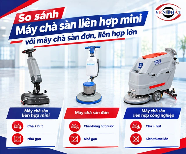 So sánh máy chà sàn liên hợp mini