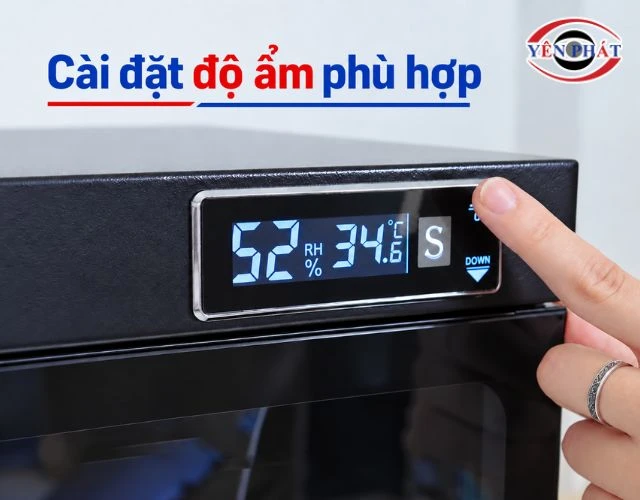 Cài đặt độ ẩm phù hợp với vật phẩm