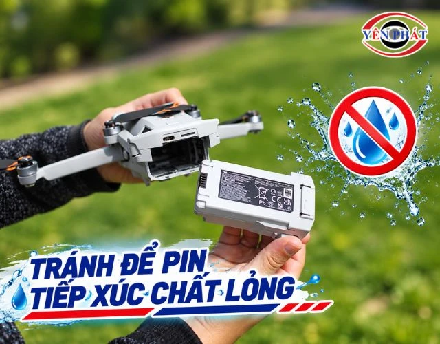 Tránh để pin tiếp xúc chất lỏng