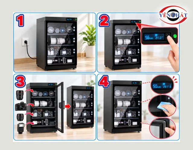Hướng dẫn sử dụng tủ chống ẩm Asuka đúng cách