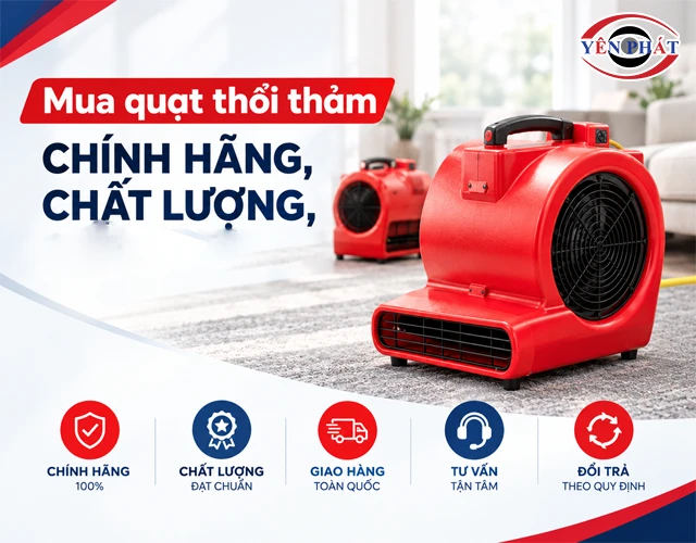 Mua quạt thổi thảm ở đâu chính hãng, chất lượng, an tâm về hậu mãi?