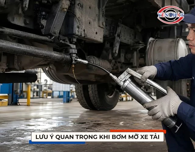 Lưu ý gì khi bơm mỡ cho xe tải