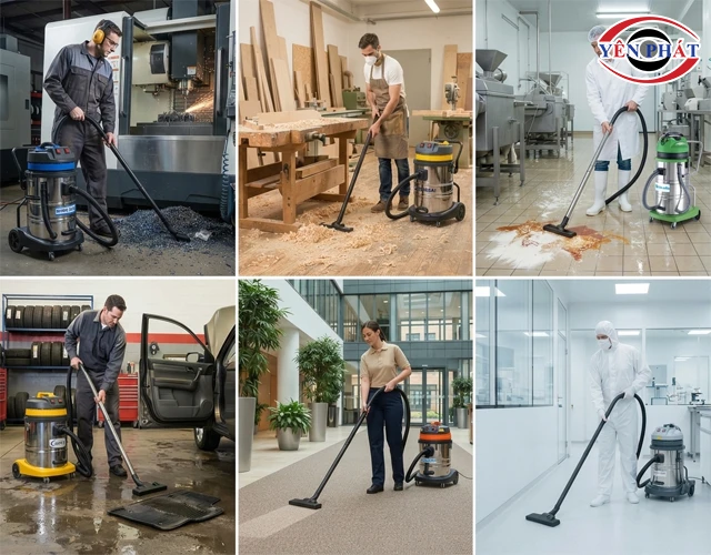 Ứng dụng của máy hút bụi nhà xưởng công nghiệp