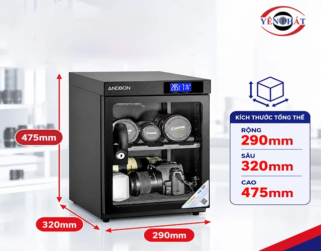 tủ chống ẩm Andbon AB-38C nhỏ gọn