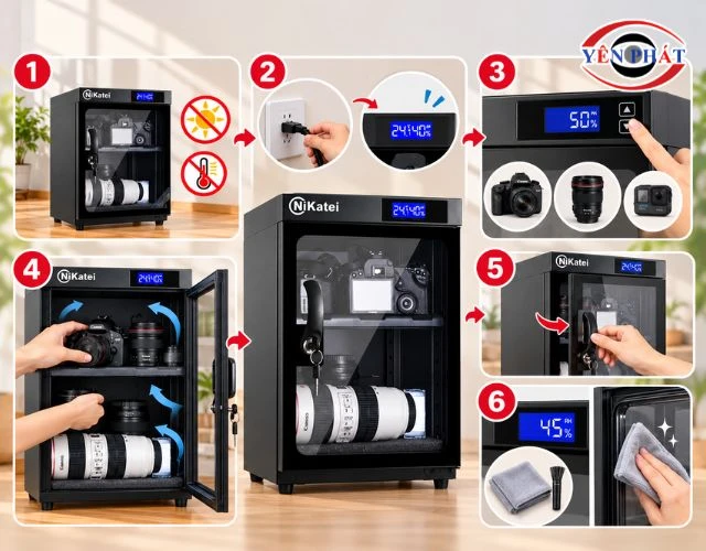 Các bước vận hành tủ chống ẩm Nikatei chuẩn nhất