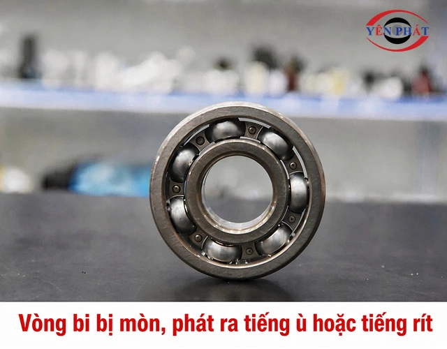 Vòng bi bị mòn, phát ra tiếng ù hoặc tiếng rít