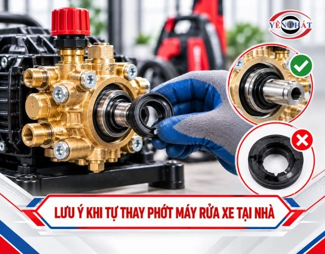 Lưu ý quan trọng khi thay phớt máy rửa xe