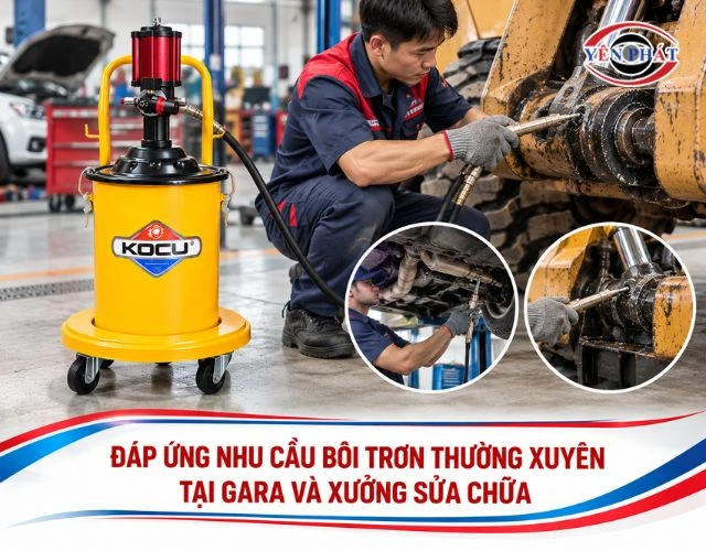Model có dung tích vừa đủ, đáp ứng nhu cầu bôi trơn tại gara, xưởng sửa chữa