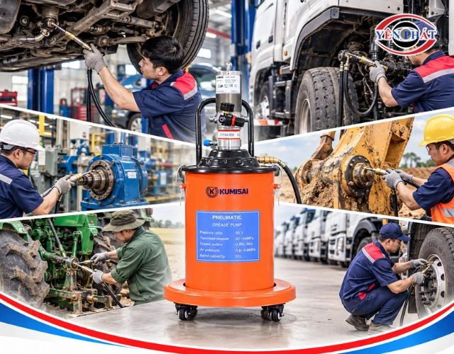 Ứng dụng thực tiễn của máy bơm mỡ 20L