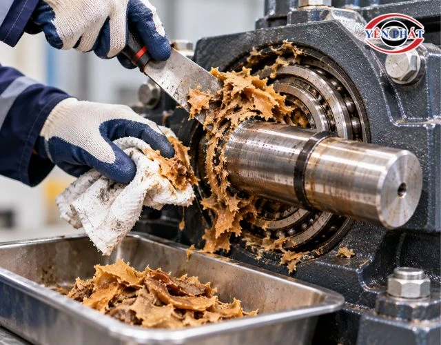 Loại bỏ mỡ bôi trơn bị khô