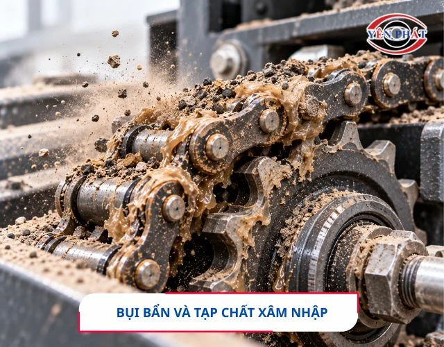 Bụi bẩn và tạp chất khiến mỡ bôi trơn bị khô nhanh chóng