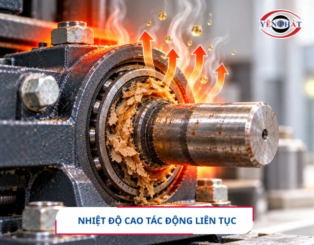 Nền nhiệt cao liên tục làm mỡ bôi trơn bị khô