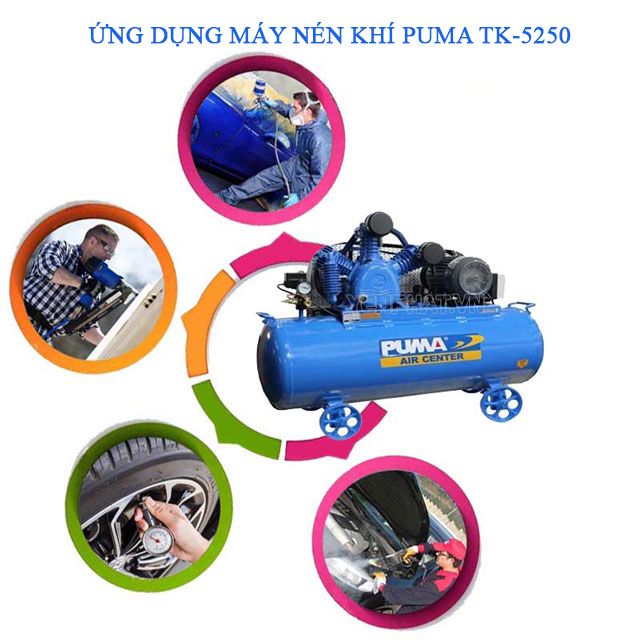 Máy nén khí Puma TK-5250 được ứng dụng trong nhiều lĩnh vực khác nhau