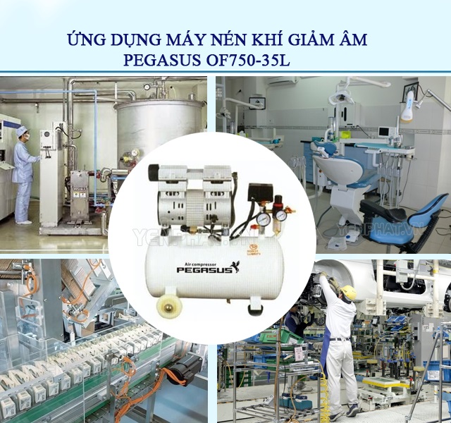 Ứng dụng máy nén khí giảm âm PEGASUS OF750-35L