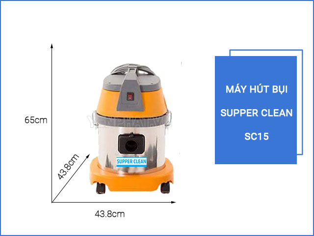 Máy hút bụi hút nước công nghiệp loại nhỏ SUPPER CLEAN SC15