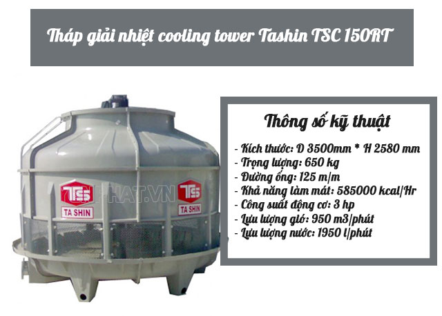 tháp giải nhiệt cooling tower Tashin TSC 150RT