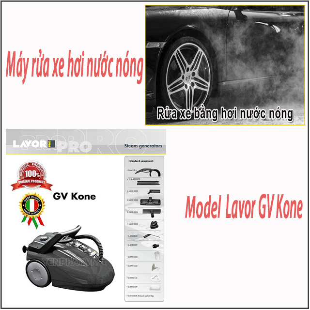 Máy rửa xe hơi nước nóng Lavor GV Kone giúp việc rửa xe dễ dàng hơn