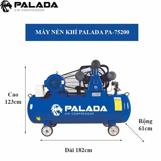 Máy nén khí Palada PA-75200 hiện đang được phân phối chính hãng tại Yên Phát