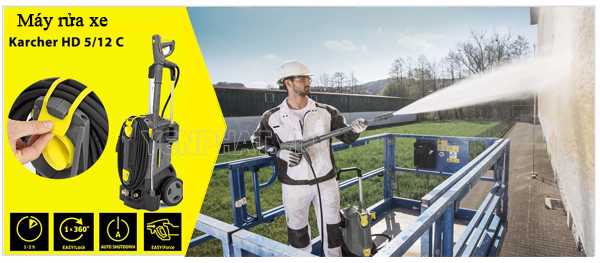 Máy phun rửa xe máy áp lực cao Karcher HD 5/12C có nhiều tính năng đặc biệt