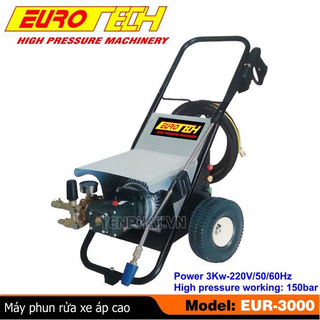 Máy xịt rửa xe áp lực 150 bar Eurotech EUR-3000