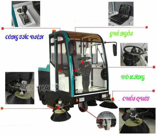 Cấu tạo xe quét đường được tạo thành từ nhiều bộ phận