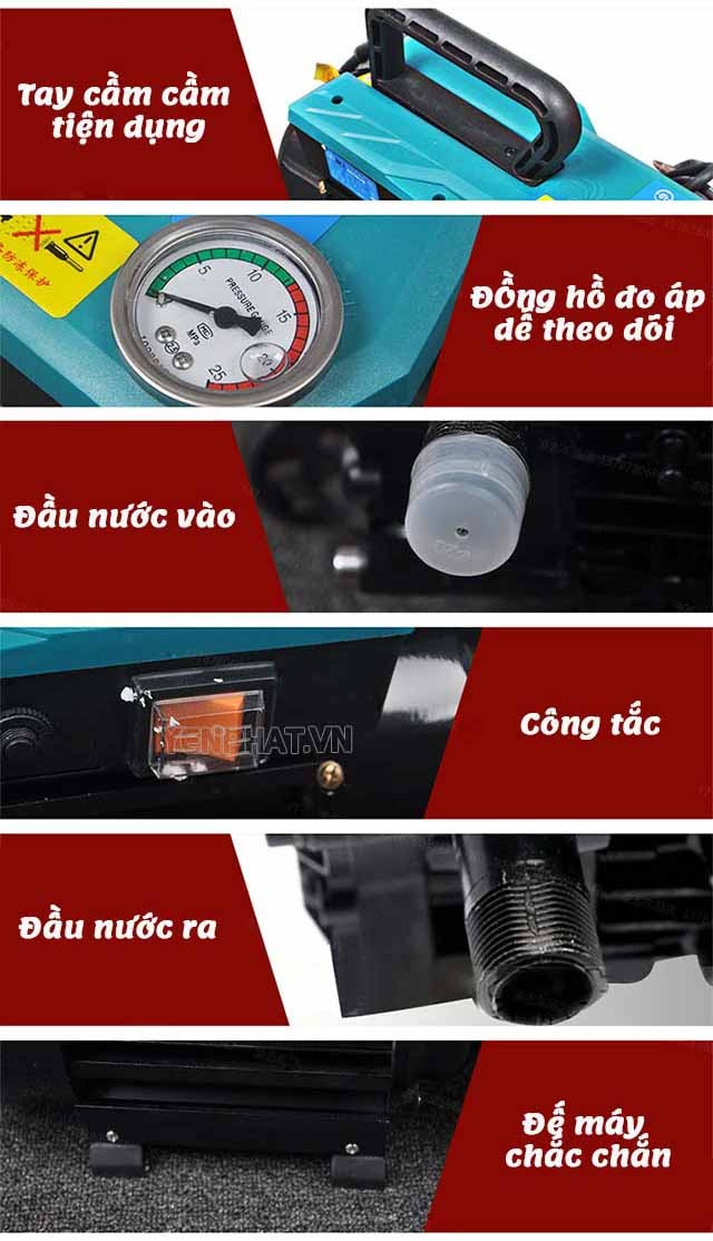 chi tiết các bộ phận máy rửa xe asaka rs1