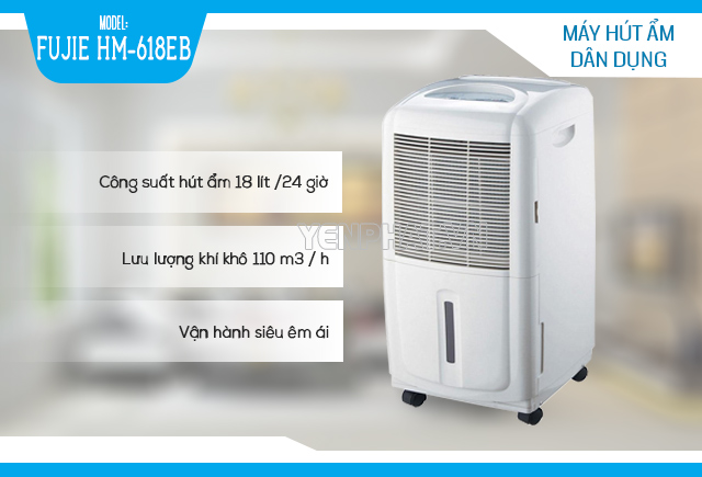 máy hút ẩm dân dụng FujiE HM-618EB | Điện Máy Yên Phát