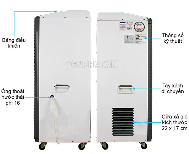 thiết kế máy hút ẩm fujie hm 1500d - Điện Máy Yên Phát