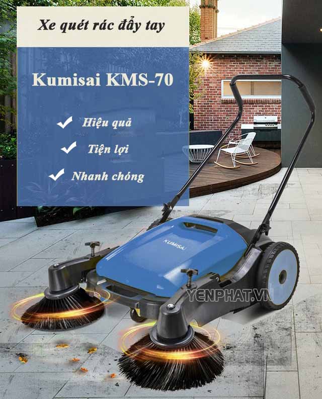 Xe quét rác đẩy tay mini Kumisai KMS-70