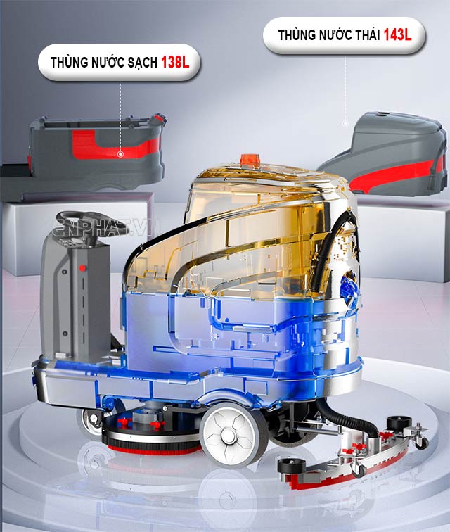 Thiết kế bình nước bẩn và bình nước sạch riêng biệt của Kumisai KMS-X7