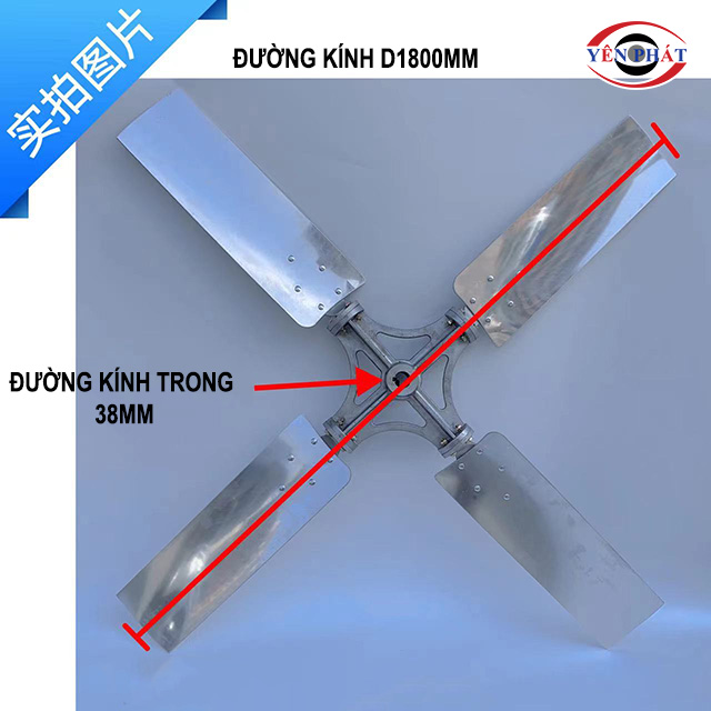 kích thước Cánh quạt tháp giải nhiệt D1800mm