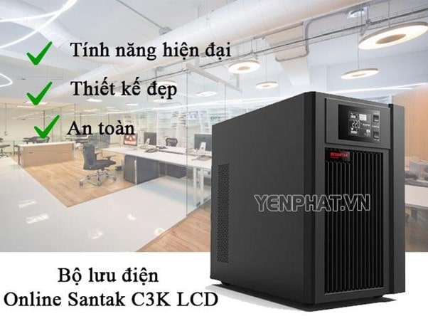 Tìm hiểu về bộ lưu điện Online Santak C3K LCD