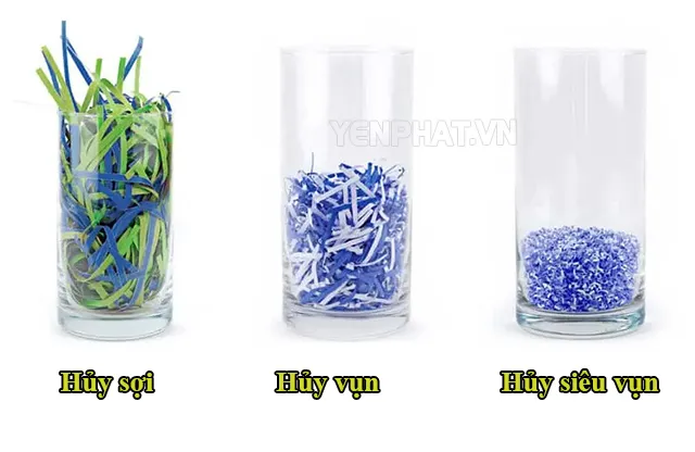 Phân loại máy huỷ tài liệu theo kiểu huỷ
