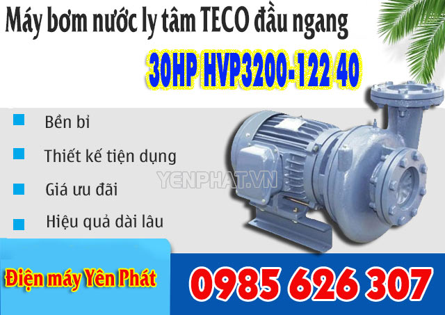 Máy bơm nước ly tâm Teco đầu gang 30HP HVP3200-122 40 chính hãng