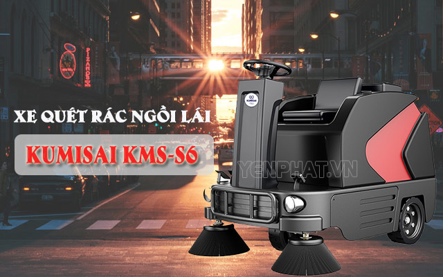 Xe quét rác ngồi lái nhà xưởng Kumisai KMS-S6 được đánh giá cao với nhiều ưu điểm
