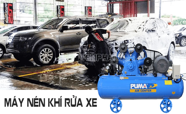 Máy nén khí rửa xe ô tô được lắp đặt và ứng dụng tại nhiều doanh nghiệp