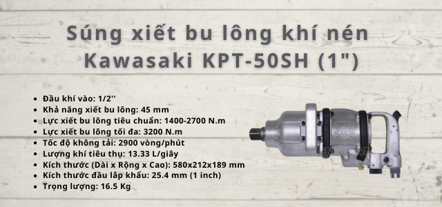 Súng xiết bu lông khí nén Kawasaki KPT-50SH (1