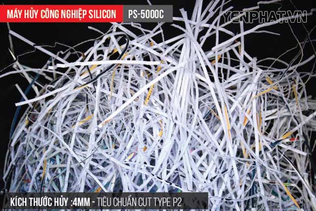 Máy hủy tài liệu công nghiệp Silicon PS-5000C thuộc dòng máy cắt sợi